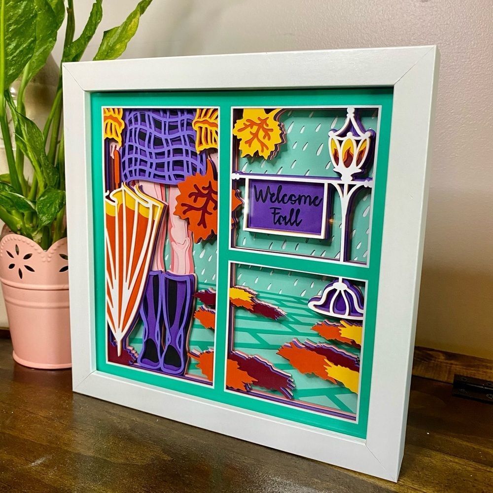 3D Welcome Fall Shadowbox - Picture 3 of 8